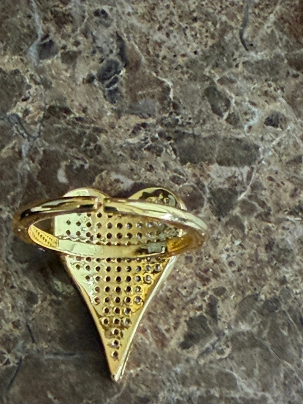 Gold Heart Pavé Ring  size 5-6